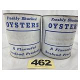 (2) Callis Seafood 1 Gal Oysters Cans,