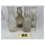 (3) DC Milk Bottles, (1) MD Milk Bottle,