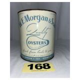 W.F. Morgan & Son 1 Gal Oysters Can,
