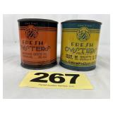 (2) 1 Pt Oysters Cans,