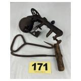 (2) Vintage Hooks, Apple Peeler,
