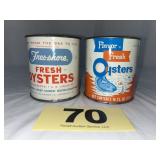 (2) Pt Fres-shore Oyster Cans,