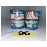 (4) 1/2 Pt Oyster Cans,