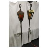 Pair of Coffin Lanterns (1 cover needs repair)
