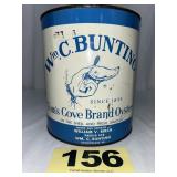 Wm. C. Bunting 1 Gal Oysters Cans,