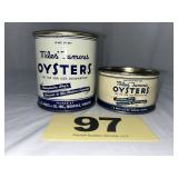 Miles 1 Pt & 1/2 Pt Oysters Cans,