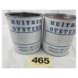 (1) Madison Seafood 1 Gal Oysters Cans,