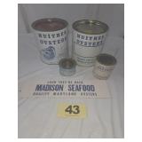 Madison Seafood Oyster Cans & Sign,