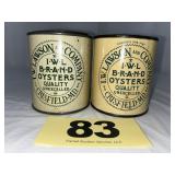 (2) I.W. Lawson & Co. 1 Pt Oysters Can,