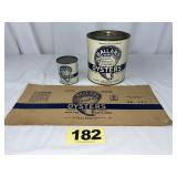 Ballard 1 Gal & 1 Pt Oysters Can, & Label,
