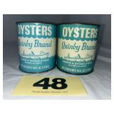 (2) Quinby Brand 1 Pt Oyster Cans,