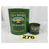 Sun Brand 1 Gal & 12 Oz Oysters Can,
