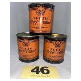 (3) Maryland 1 Pt Oyster Cans,