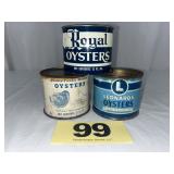 (3) 12 Oz J. M. Booth Oyster Cans,
