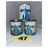 (3) 1 Pt Oyster Cans,