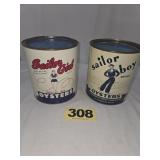 Sailor Girl & Sailor Boy 1 Gal Oysters Can,