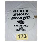 Black Swan Brand Oysters Porcelain On Steel Sign,