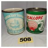 (2) 8 Lb Scallops Cans,