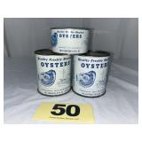 (2) 1 Pt & (1) 1/2 Pt Port Mahon Oyster Cans,