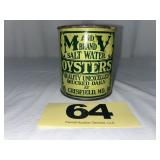 M and V 1 Pt Salt Water Oyster Can,