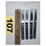 (4) Carvel Hall Embossed Crab Knives,