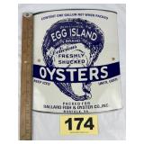 Egg Island Oysters Porcelain on Steel Sign