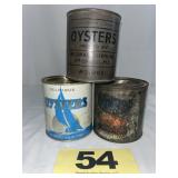 (3) 1 Pt Oyster Cans,