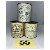 (3) I.W. Lawson & Co. 1 Pt Oyster Cans,