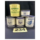 (4) 1 Pt, 8 Oz Oyster Cans,
