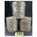 (3) 1 Gal Bail Oyster Cans,