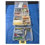 (3) Bins of Fishing Tackle