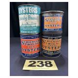 (3) 1 Pt, 12 Oz Oyster Cans,
