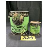 1 Gal, 1 Pt Oysters Cans,
