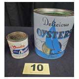 1 Gal, 1 Pt Oysters Cans,