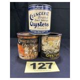 (3) 1 Pt Oysters Cans,