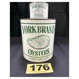 1 Gal & 12 Oz York Brand Oysters Can,