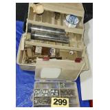 Tackle Box, Asst Fishing Tackle, Bins of Hardware
