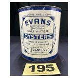 1 Gal Evans Oysters Can,