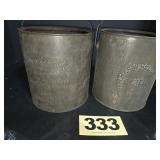 (2) 1 Gal Oysters Bail Cans,