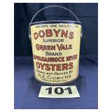 1 Gal Dobyns Green Vale Brand Oysters Bail Can,