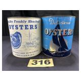 (2) 1 Gal Oysters Cans,