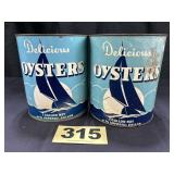 (2) 1 Gal Oysters Cans,