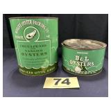 1 Gal & 1/2 Gal Bivalve Oyster Pkg. Oyster Cans,