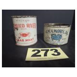 (2) 1 Lb Crab Meat Cans,