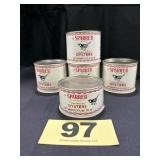 (4) 12 Oz & 8 Oz Sparrer Brand Oysters Cans,