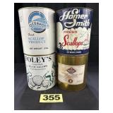 (4) 1 Gal Scallops Cans,