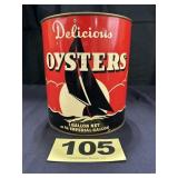 1 Gal Ray Potter Fish & Oyster Co. Oysters Can,