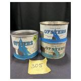 12 Oz & (2) 8 Oz Oysters Cans,