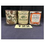 (3) 1 Pt Oysters Cans,