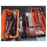 (2) Bins of Asst Tools, Pipe Wrench, Misc Hardware